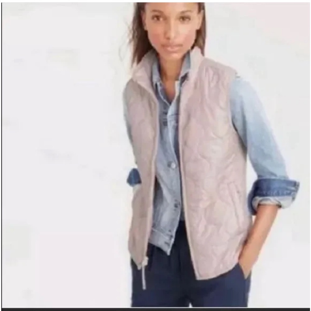 J. Crew Womens Layering Vest Primaloft Rose Gold size XS- like new